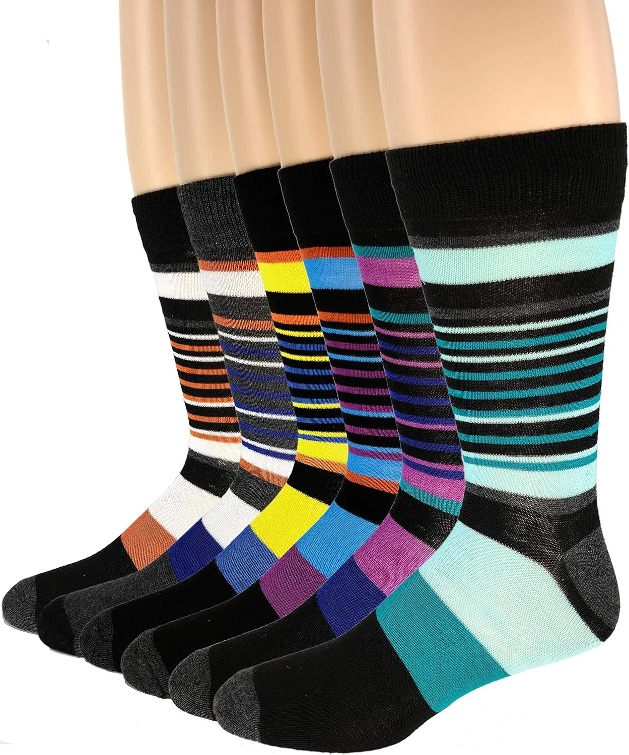 Debra Weitzner Mens Dress Socks with Gift Box - Cotton Colorful Classic Argyle Sock - Patterned Crew Socks for Men 6 Pairs