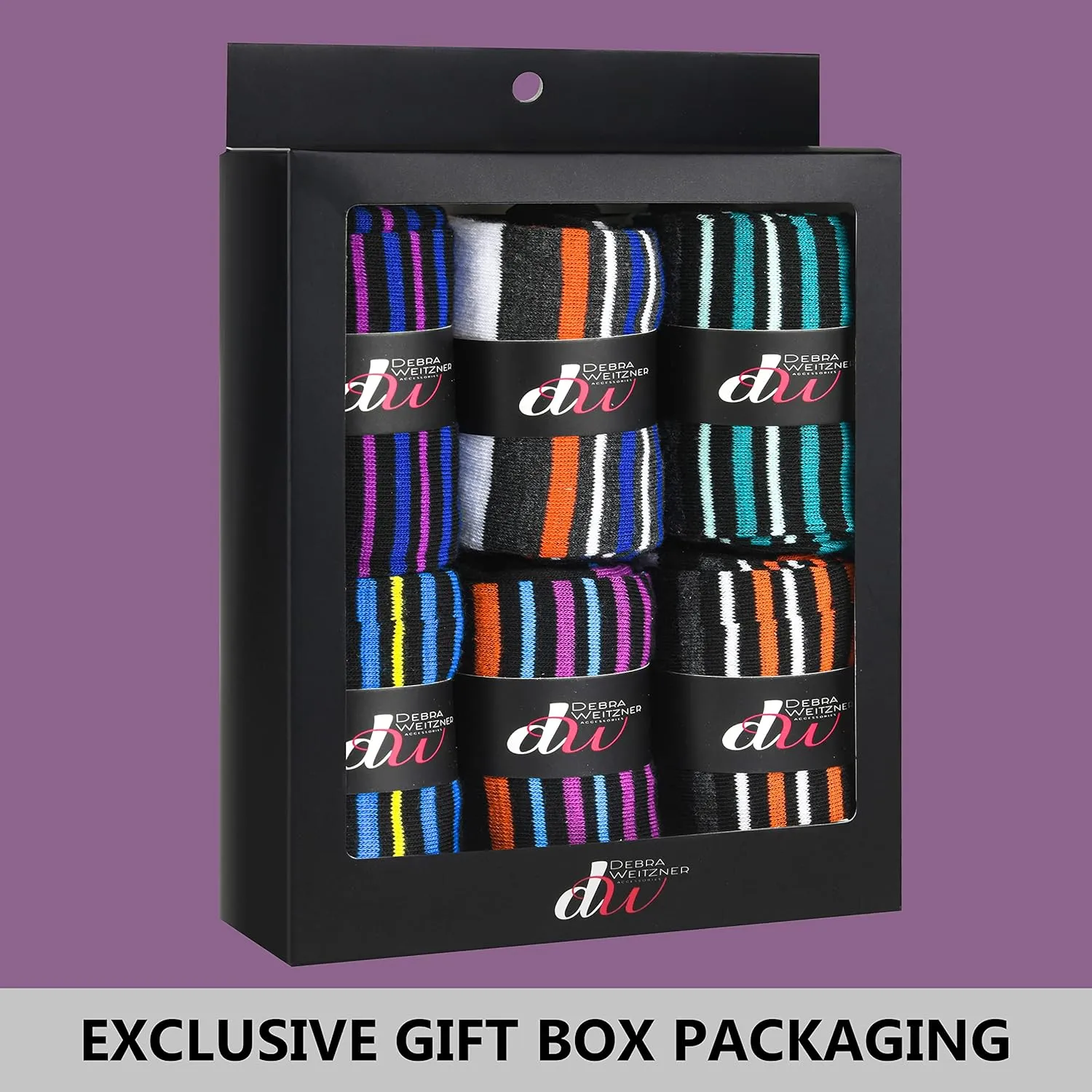 Debra Weitzner Mens Dress Socks with Gift Box - Cotton Colorful Classic Argyle Sock - Patterned Crew Socks for Men 6 Pairs