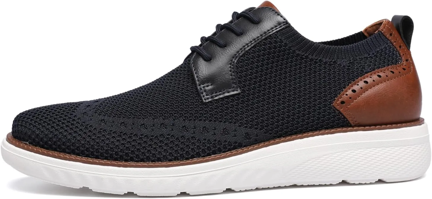 DECARSDZ Men's Casual Oxfords Shoes Breathable Knit Leisure Mesh Sneakers Lace-Up Lightweight Walking Fashion Sneaker