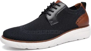 DECARSDZ Men's Casual Oxfords Shoes Breathable Knit Leisure Mesh Sneakers Lace-Up Lightweight Walking Fashion Sneaker
