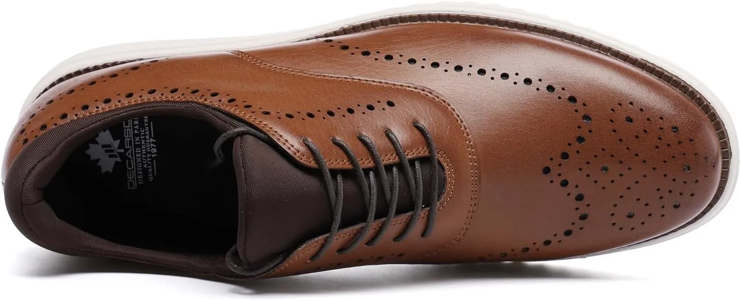 DECARSDZ Mens Dress Casual Oxfords Shoes Lace-up Fashion Shoes Brogue Shoes for Men