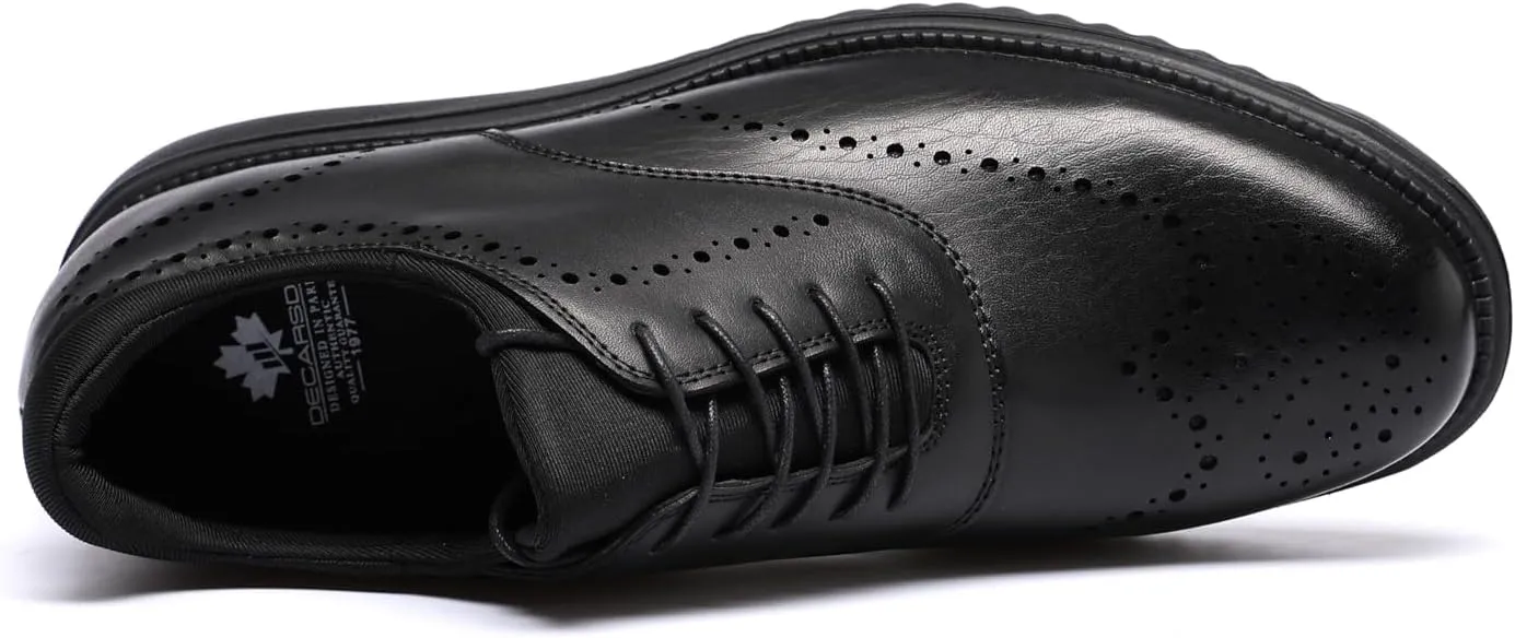 DECARSDZ Mens Dress Casual Oxfords Shoes Lace-up Fashion Shoes Brogue Shoes for Men
