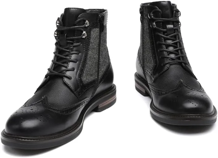 DECARSDZ Men's Fashion Lace-up Dress Casual Chukka Boots for Men Zipper Boot