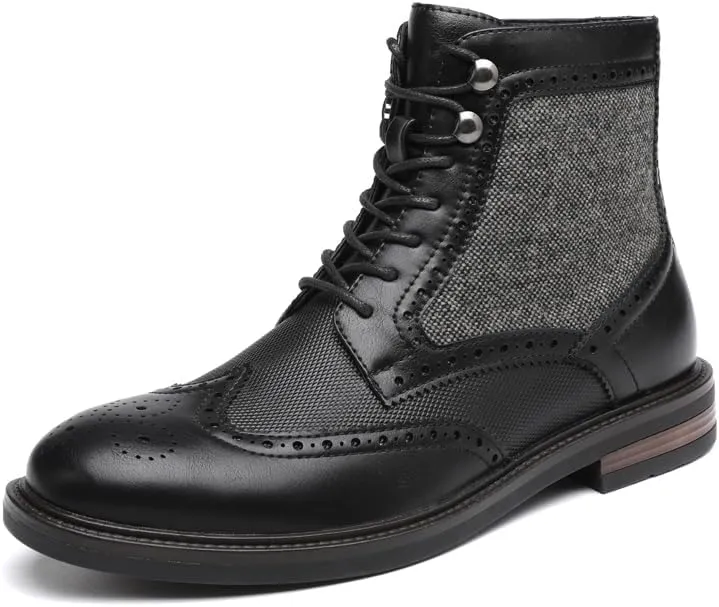 DECARSDZ Men's Fashion Lace-up Dress Casual Chukka Boots for Men Zipper Boot