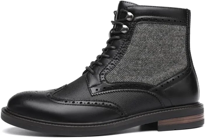 DECARSDZ Men's Fashion Lace-up Dress Casual Chukka Boots for Men Zipper Boot