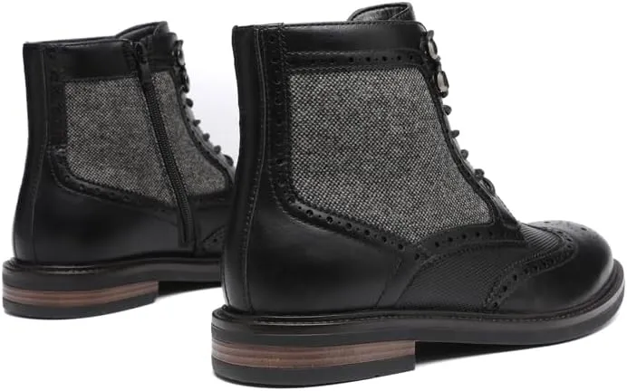 DECARSDZ Men's Fashion Lace-up Dress Casual Chukka Boots for Men Zipper Boot