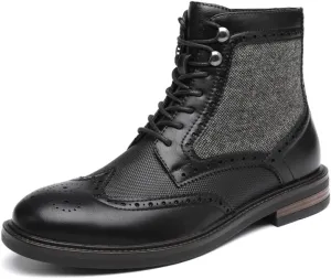 DECARSDZ Men's Fashion Lace-up Dress Casual Chukka Boots for Men Zipper Boot