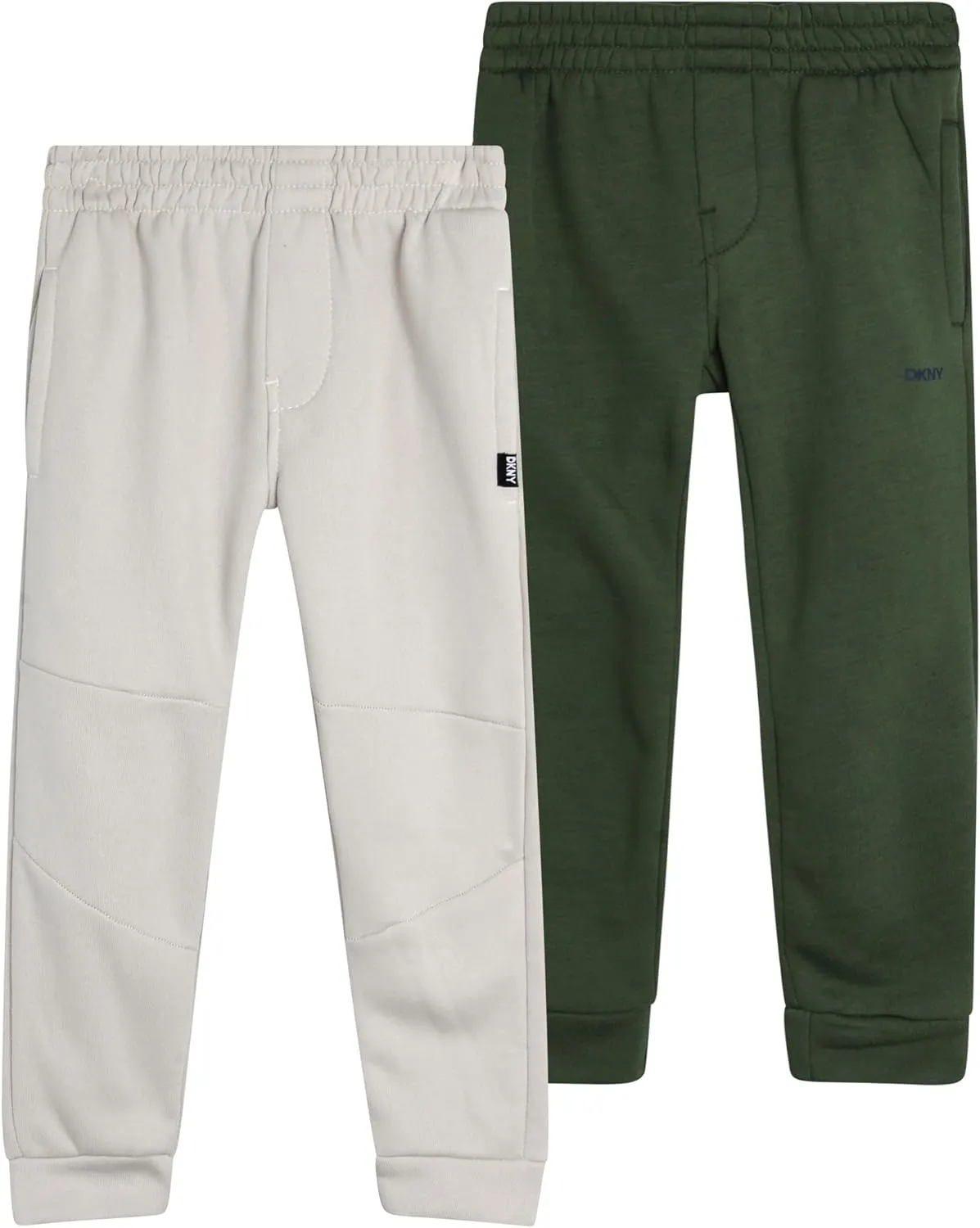 DKNY Baby Boys’ Sweatpants - 2 Pack Breathable Athletic Performance Fleece Jogger Pants with Side Pockets (Sizes: 2T-7)