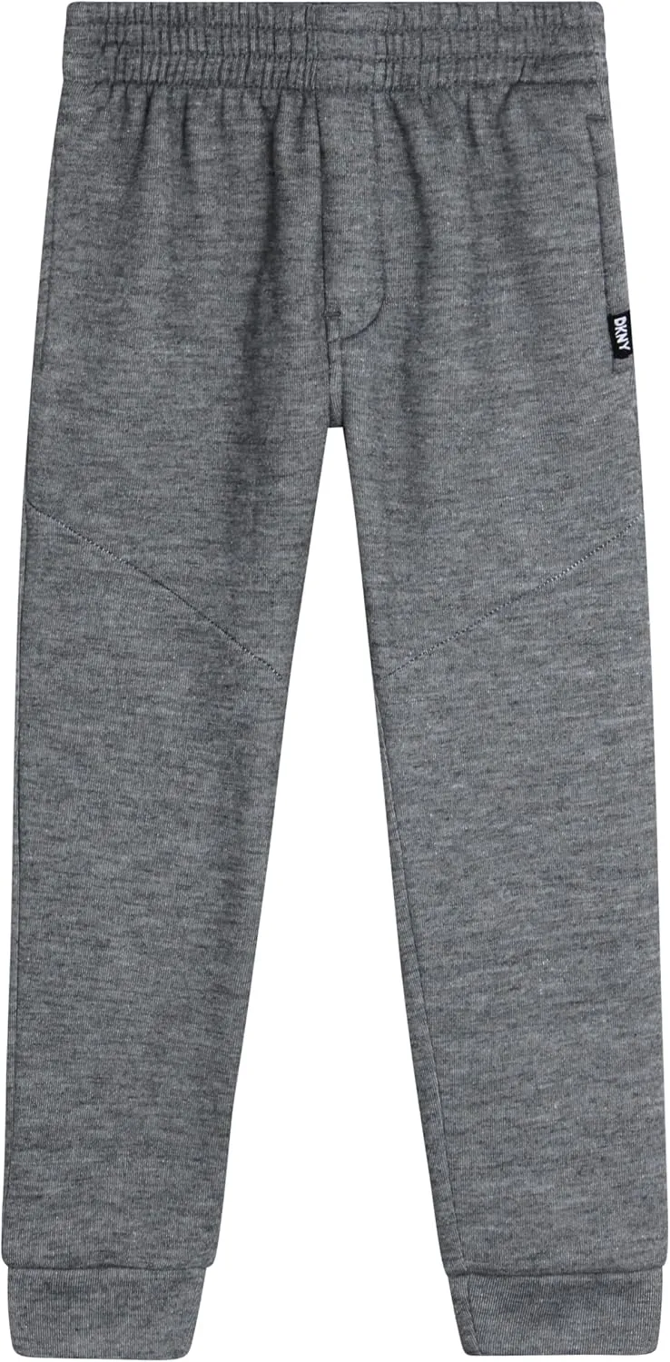 DKNY Baby Boys’ Sweatpants - 2 Pack Breathable Athletic Performance Fleece Jogger Pants with Side Pockets (Sizes: 2T-7)