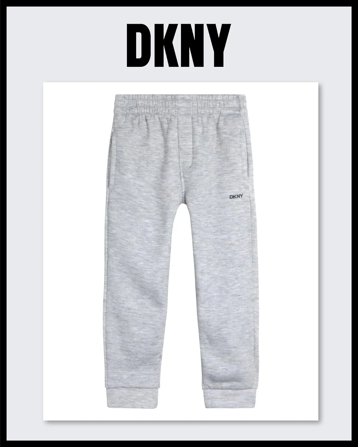 DKNY Baby Boys’ Sweatpants - 2 Pack Breathable Athletic Performance Fleece Jogger Pants with Side Pockets (Sizes: 2T-7)