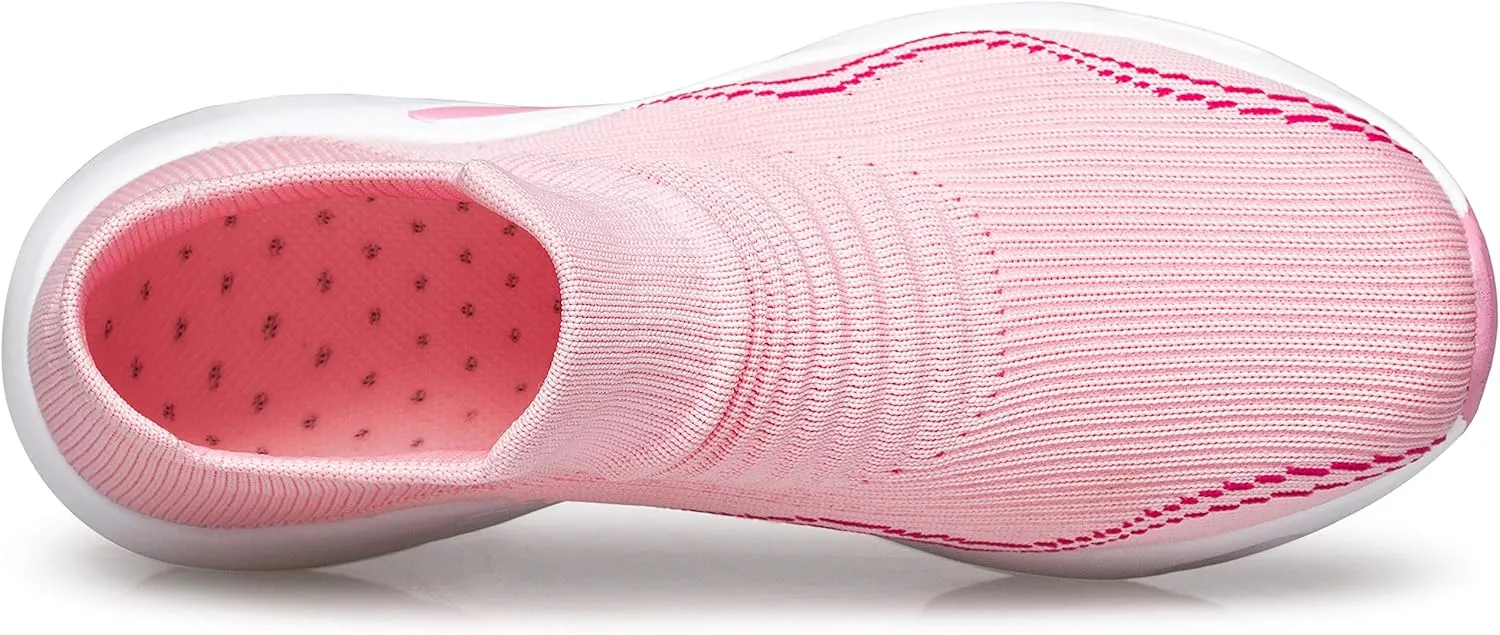 DOUSSPRT Womens Walking Shoes Slip on Sock Sneakers Lady Girls Nurse Mesh Air Cushion Platform Loafers Fashion Casual