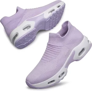 DOUSSPRT Womens Walking Shoes Slip on Sock Sneakers Lady Girls Nurse Mesh Air Cushion Platform Loafers Fashion Casual