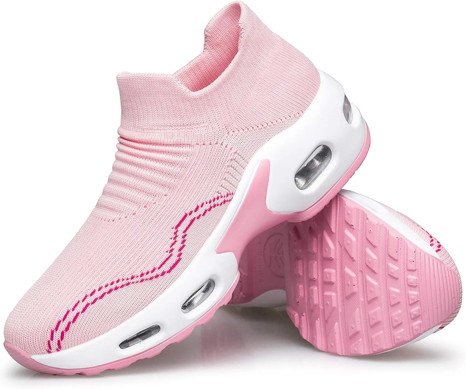 DOUSSPRT Womens Walking Shoes Slip on Sock Sneakers Lady Girls Nurse Mesh Air Cushion Platform Loafers Fashion Casual
