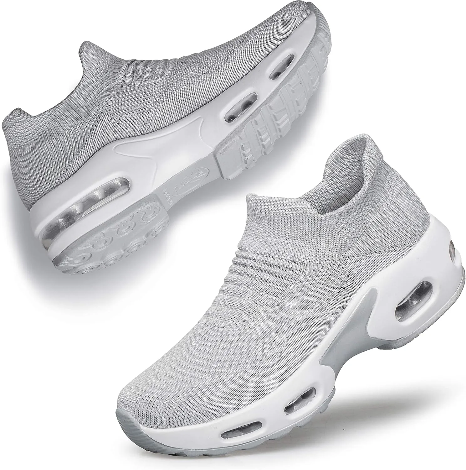 DOUSSPRT Womens Walking Shoes Slip on Sock Sneakers Lady Girls Nurse Mesh Air Cushion Platform Loafers Fashion Casual
