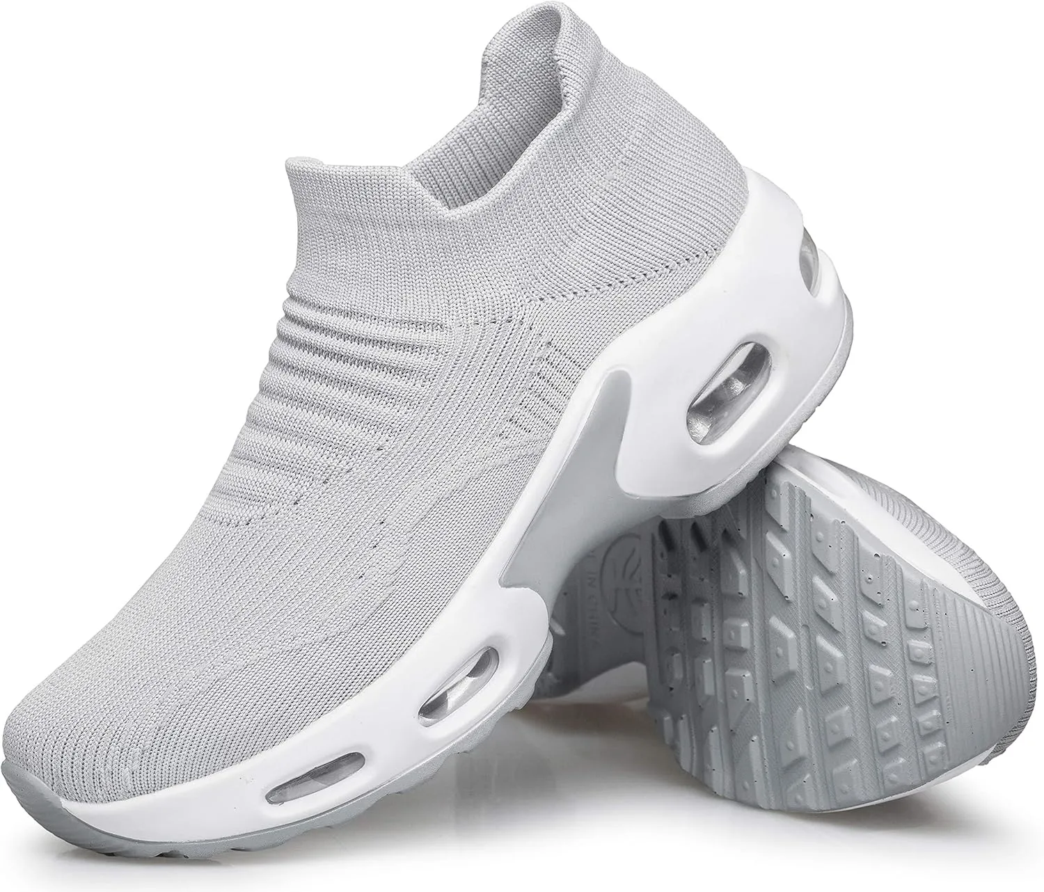 DOUSSPRT Womens Walking Shoes Slip on Sock Sneakers Lady Girls Nurse Mesh Air Cushion Platform Loafers Fashion Casual