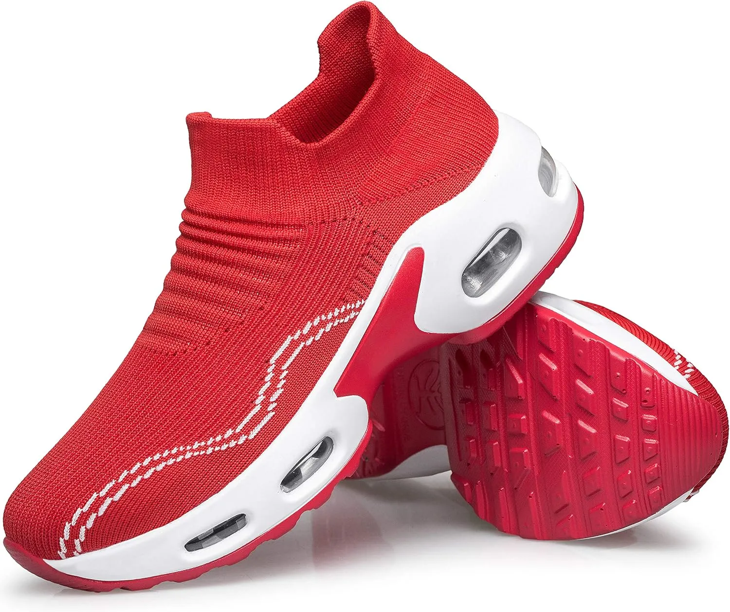 DOUSSPRT Womens Walking Shoes Slip on Sock Sneakers Lady Girls Nurse Mesh Air Cushion Platform Loafers Fashion Casual