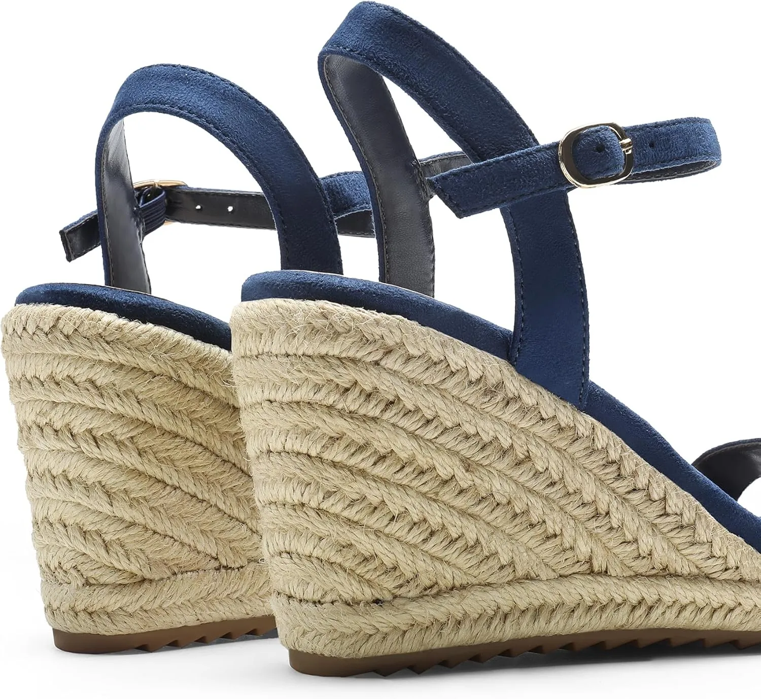 DREAM PAIRS Espadrilles Wedge Sandals for Women, Women's Open Toe Summer Dressy Sandals with Adjustable Ankle Strap and Soft Footbed