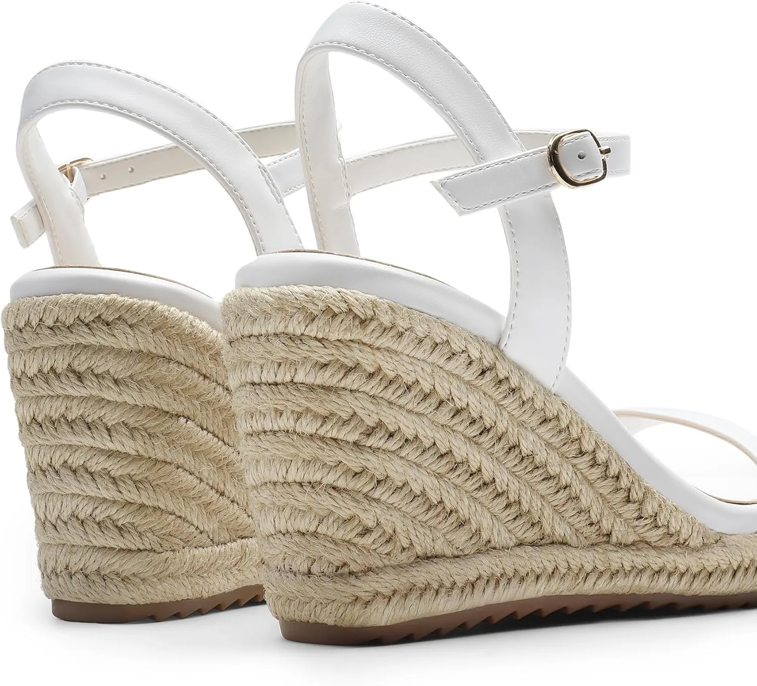 DREAM PAIRS Espadrilles Wedge Sandals for Women, Women's Open Toe Summer Dressy Sandals with Adjustable Ankle Strap and Soft Footbed