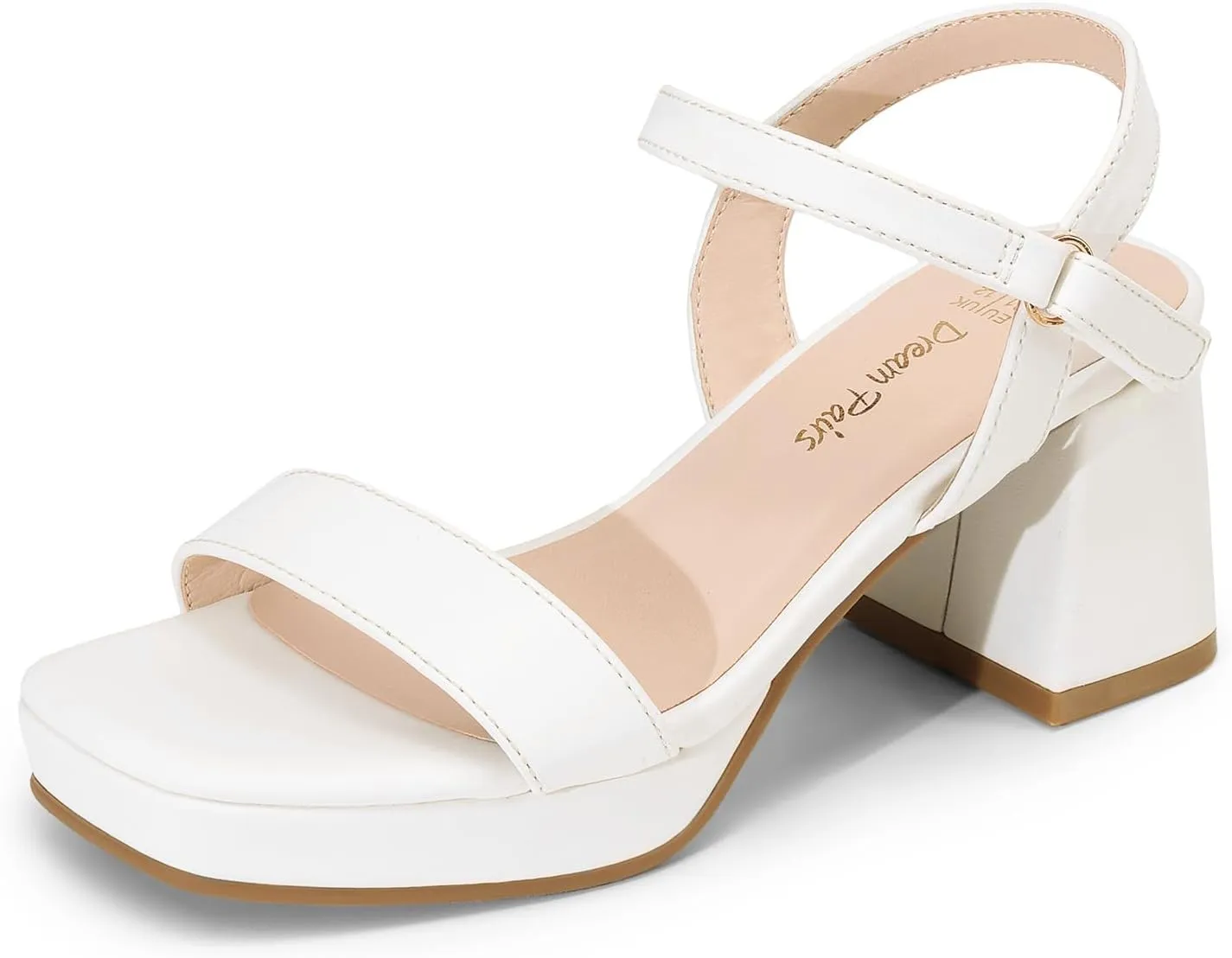 DREAM PAIRS Girls Sandals Open Toe Low Block Chunky Heels Sandals Party Dress Pumps Shoes for Little Big Kid