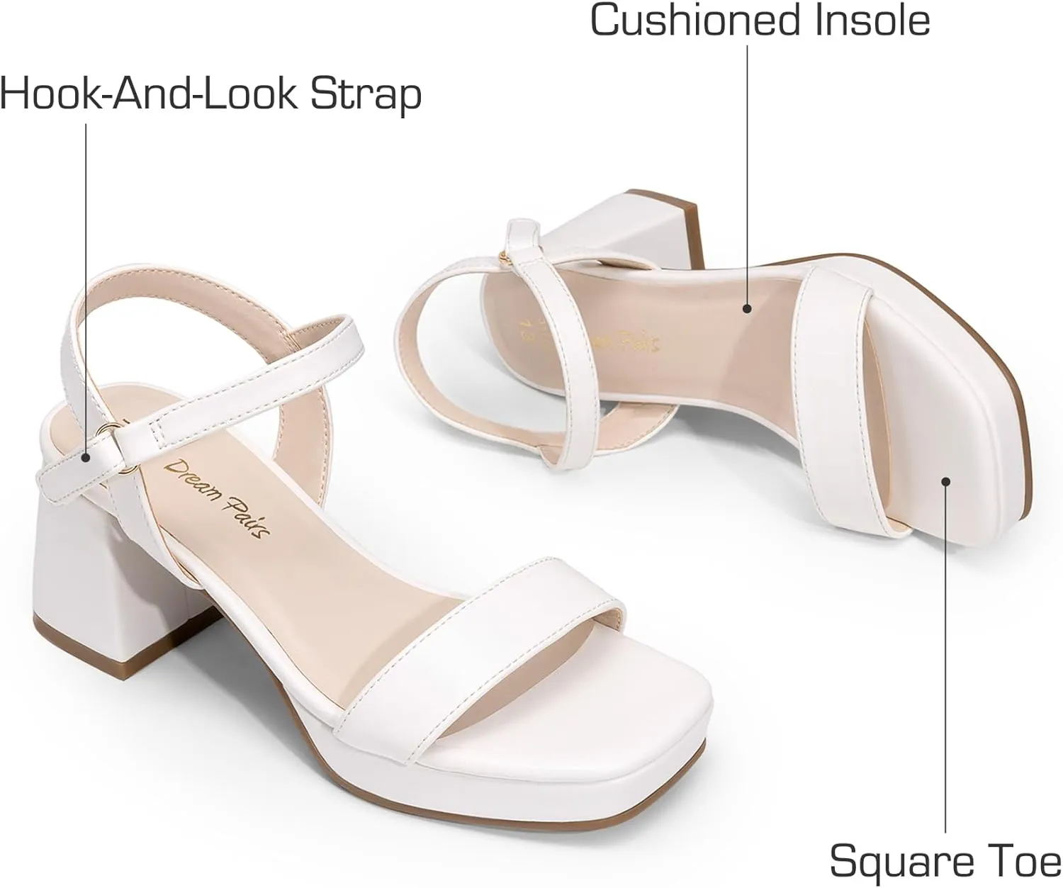 DREAM PAIRS Girls Sandals Open Toe Low Block Chunky Heels Sandals Party Dress Pumps Shoes for Little Big Kid