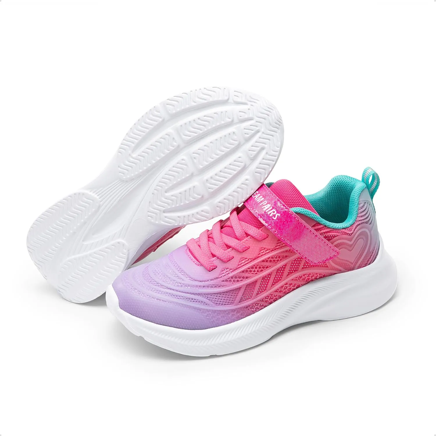 DREAM PAIRS Girls Shoes Kids Tennis Sparkle Ease Running Athletic Lightweight Sneakers for Little/Big Kids Toddler