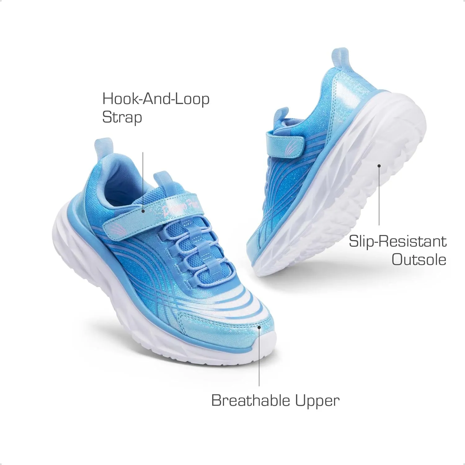 DREAM PAIRS Girls Shoes Sneakers Kids Tennis Shoes Sparkle ColorBurst Lightweight Running Casual Walking Shoes