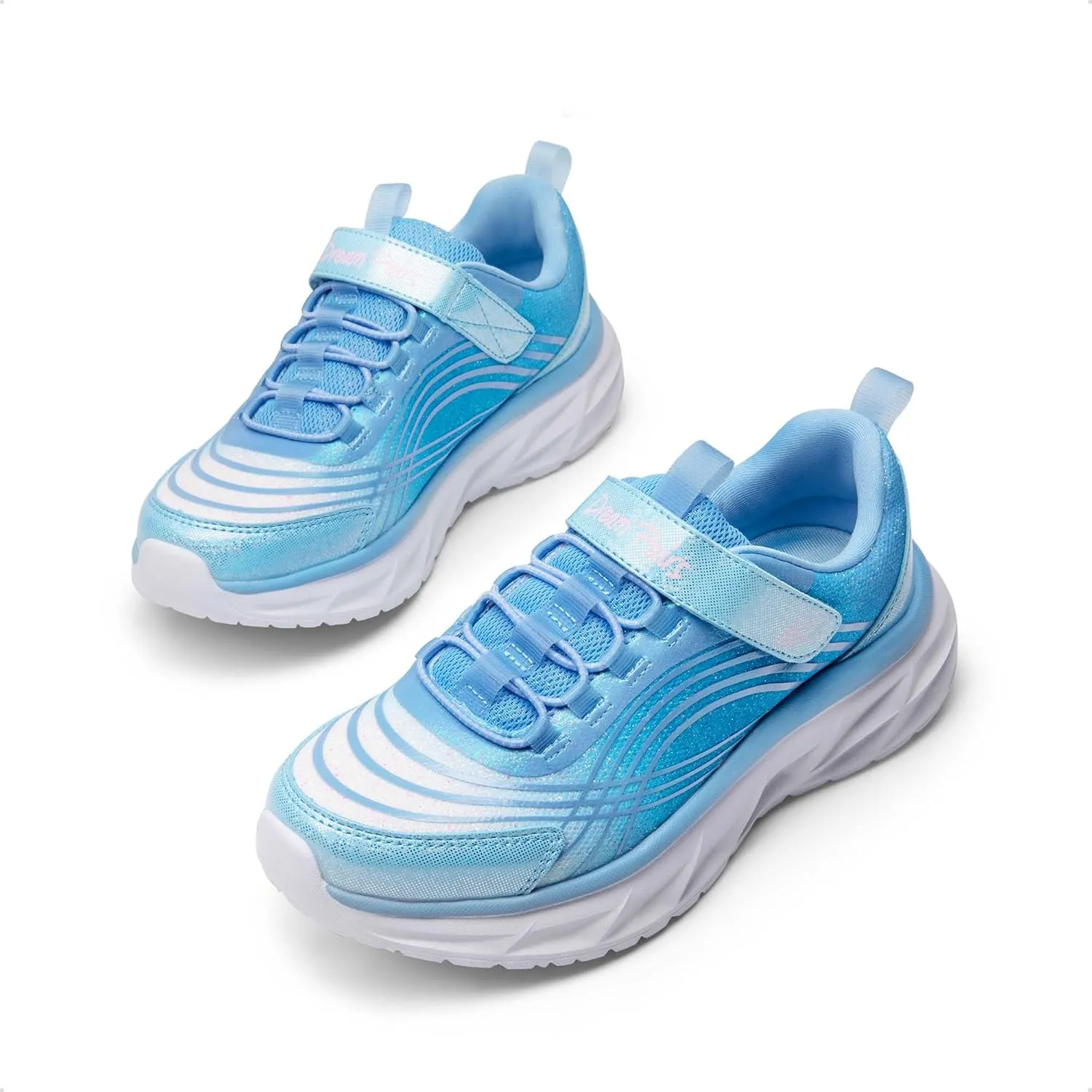 DREAM PAIRS Girls Shoes Sneakers Kids Tennis Shoes Sparkle ColorBurst Lightweight Running Casual Walking Shoes