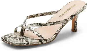 DREAM PAIRS Heels for Women Flip Flops Kitten Low Heels Open Square Toe Thong Heeled Sandals, Sexy Fashion Comfort Shoes for Party Casual Slides