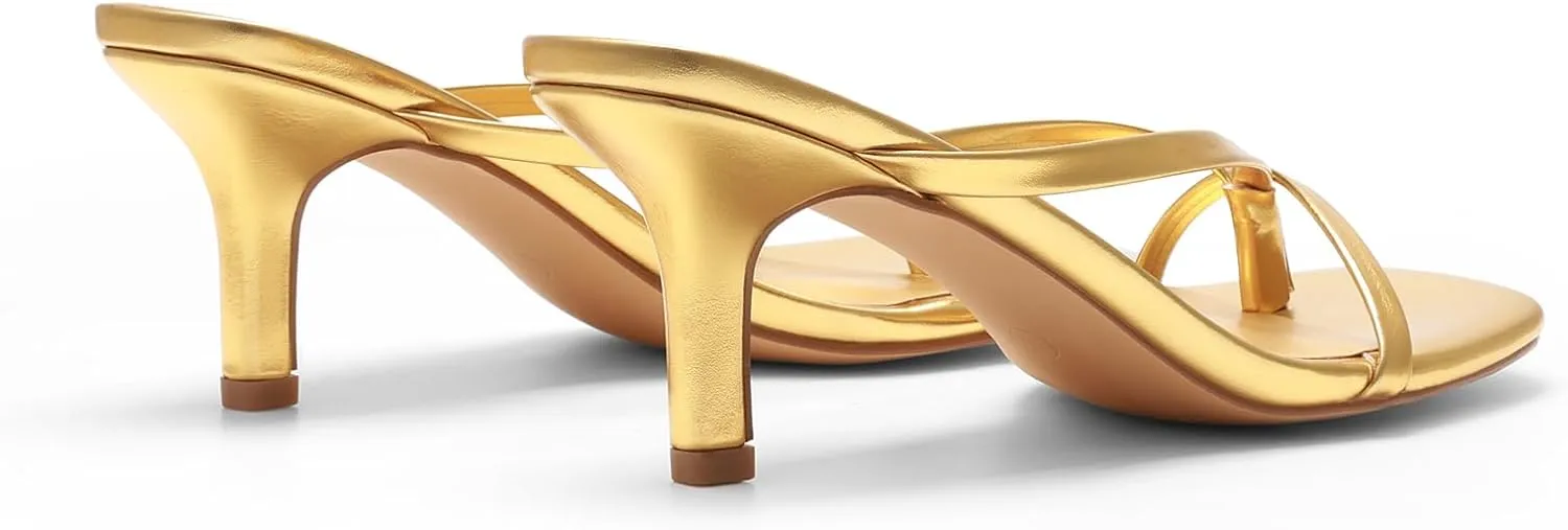 DREAM PAIRS Heels for Women Flip Flops Kitten Low Heels Open Square Toe Thong Heeled Sandals, Sexy Fashion Comfort Shoes for Party Casual Slides