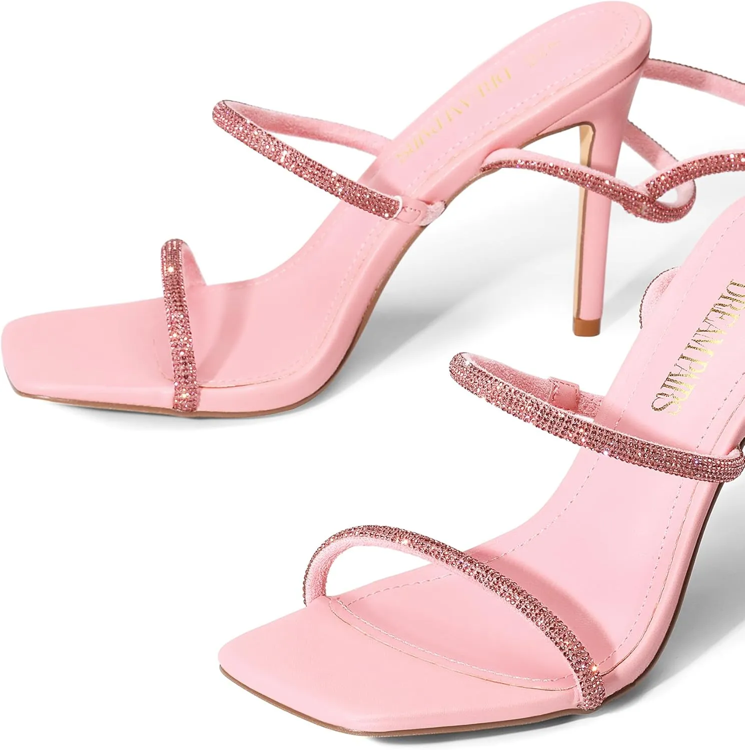 DREAM PAIRS High Heels Stilettos for Women - Strappy Gladiator Sexy Square Toe Open Toe Dressy Pumps Sandals