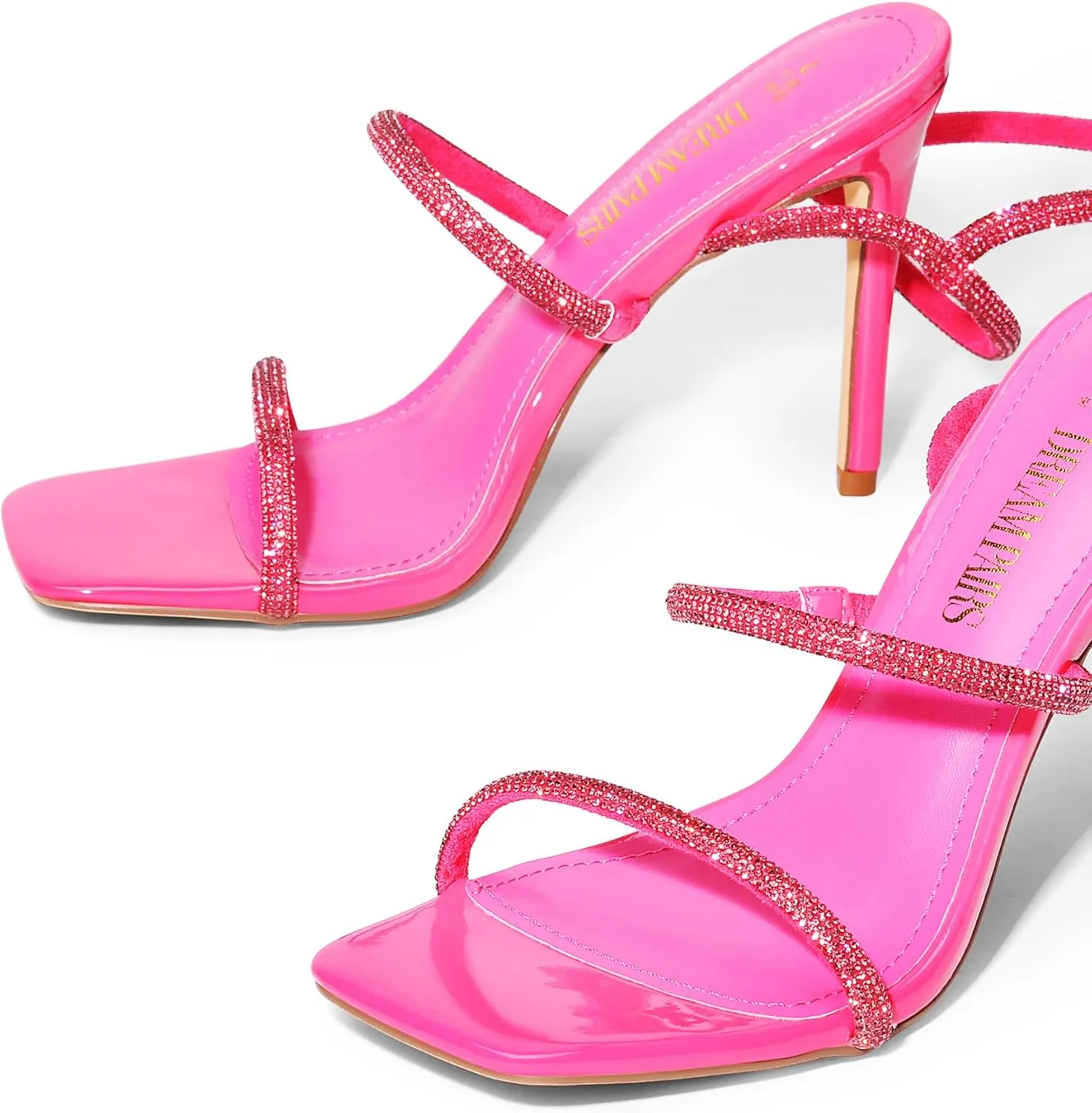 DREAM PAIRS High Heels Stilettos for Women - Strappy Gladiator Sexy Square Toe Open Toe Dressy Pumps Sandals
