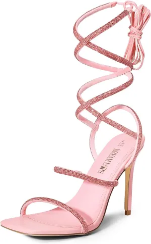 DREAM PAIRS High Heels Stilettos for Women - Strappy Gladiator Sexy Square Toe Open Toe Dressy Pumps Sandals