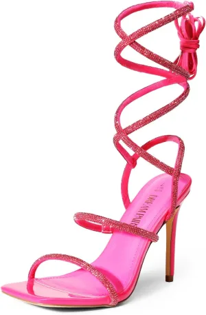 DREAM PAIRS High Heels Stilettos for Women - Strappy Gladiator Sexy Square Toe Open Toe Dressy Pumps Sandals