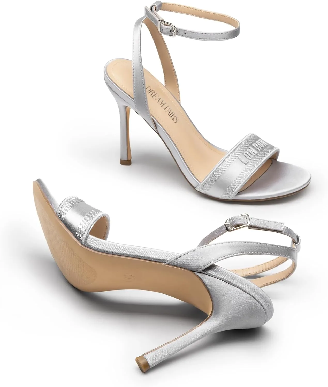DREAM PAIRS High Stilettos Heels for Women Sexy Open Toe Strappy Sandals Shoes Ankle Strap Fashion Dressy Heels for Party Wedding