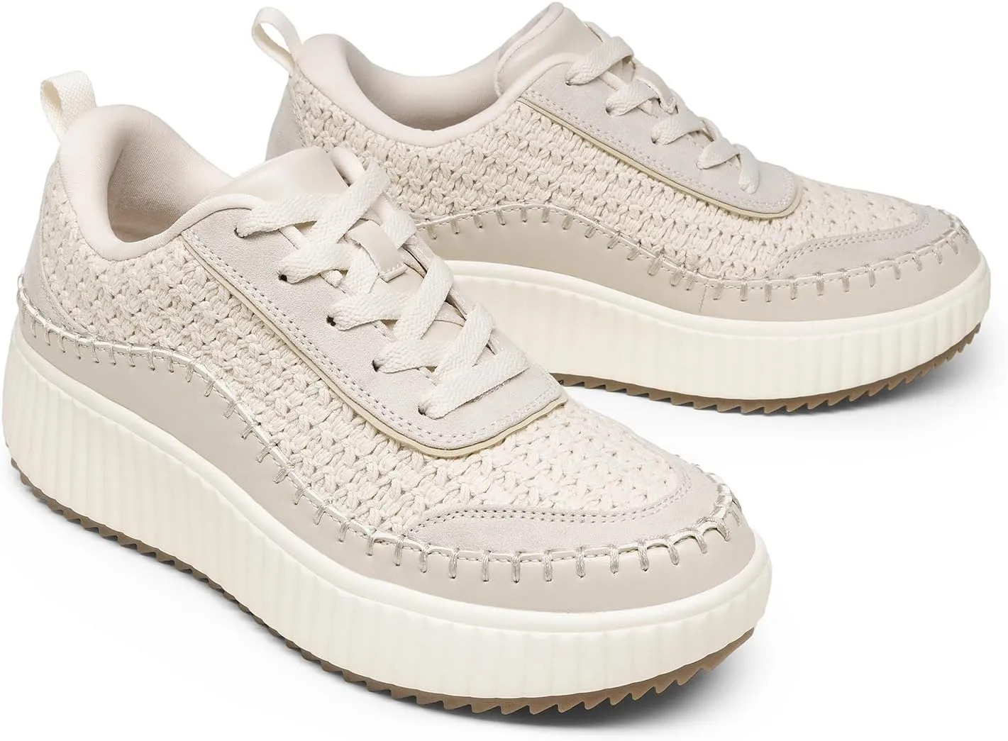 DREAM PAIRS Women Chunky City Tweed Comfortable Casual Platform Fashion Sneaker
