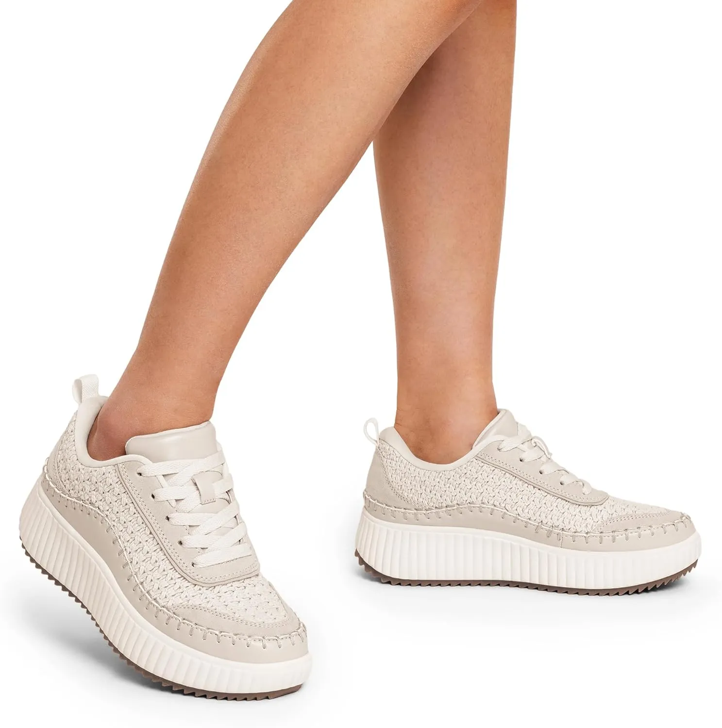 DREAM PAIRS Women Chunky City Tweed Comfortable Casual Platform Fashion Sneaker