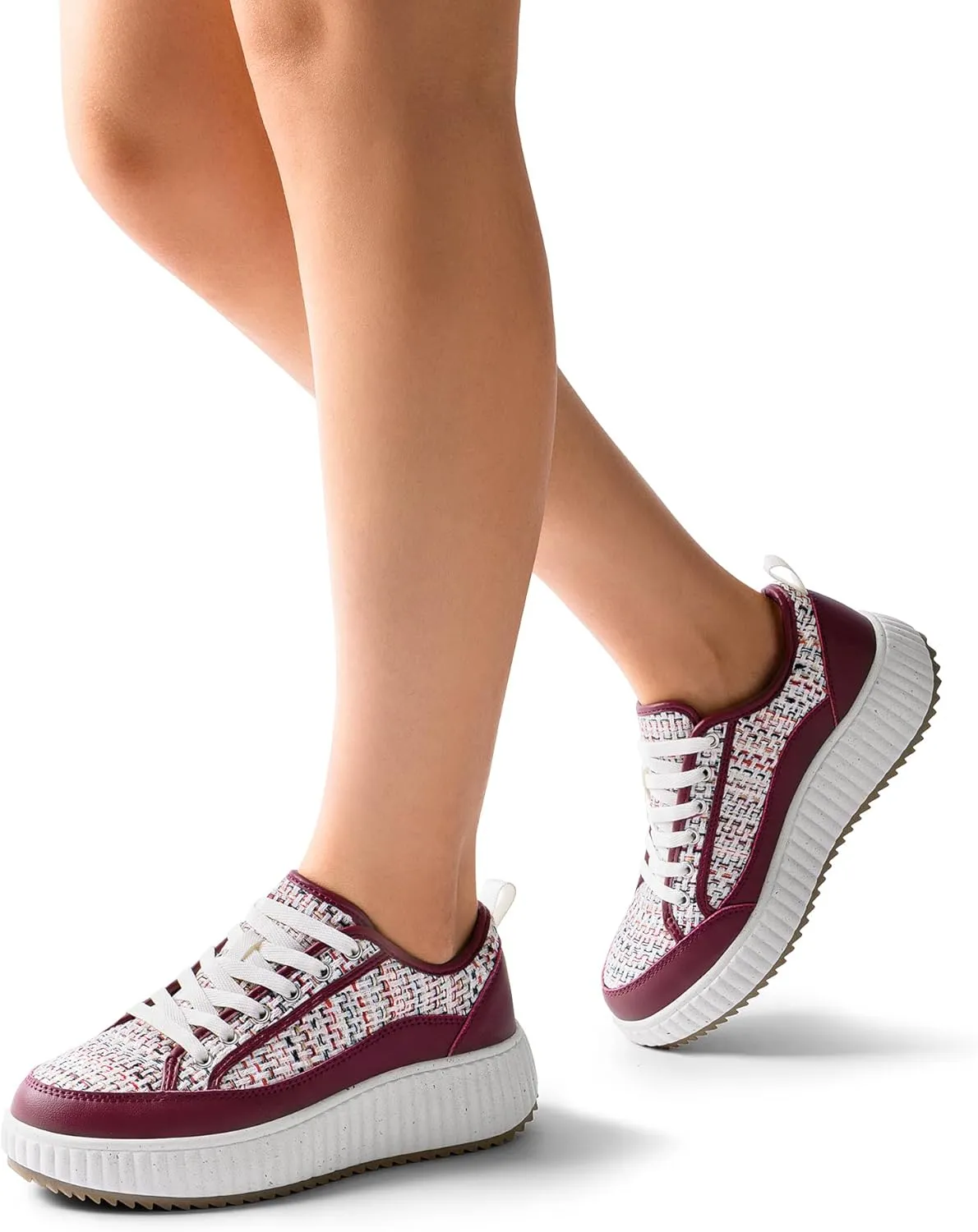DREAM PAIRS Women Platform Chunky Lightweight Comfortable Casual Lace-Up Sky Walking Fashion Sneakers