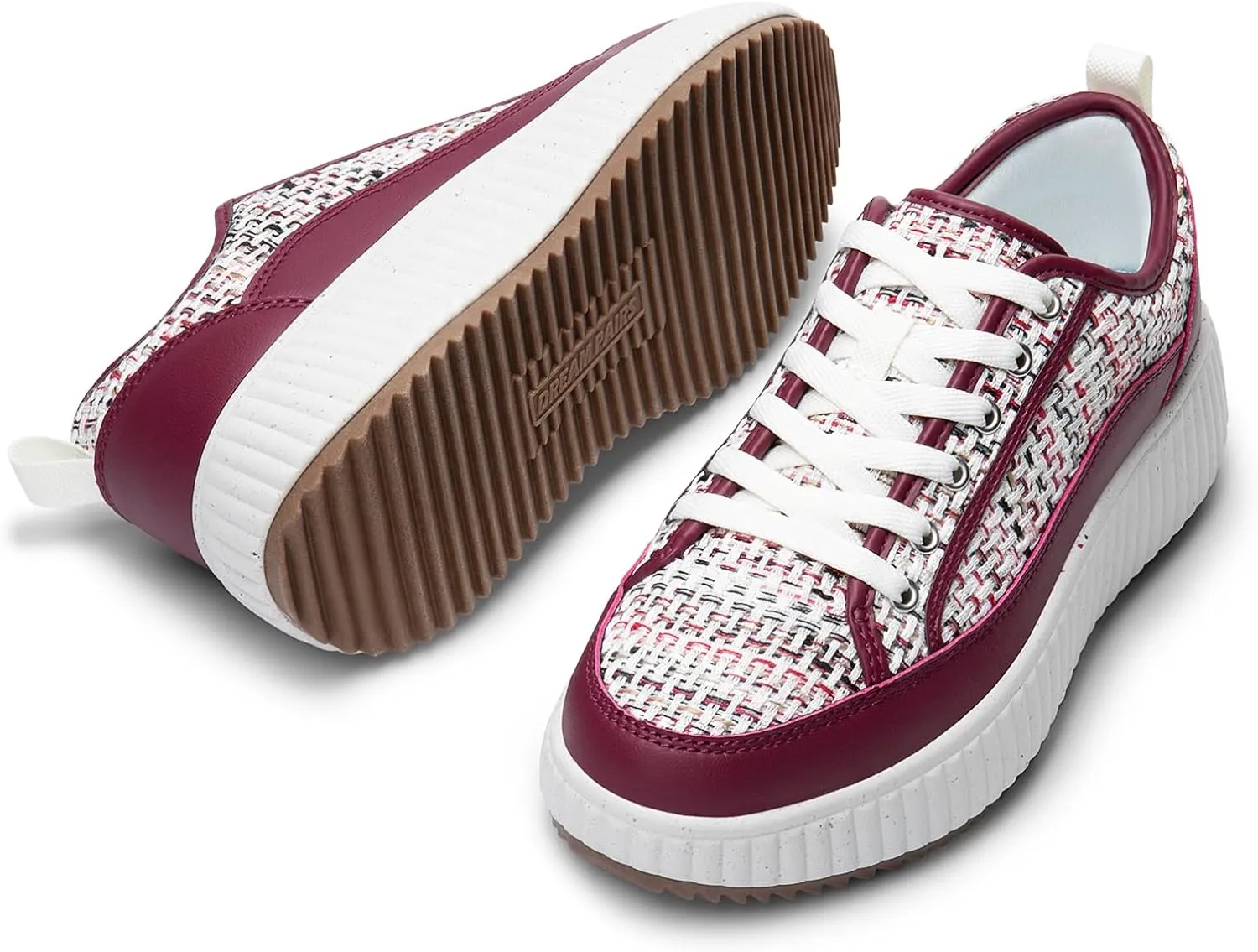 DREAM PAIRS Women Platform Chunky Lightweight Comfortable Casual Lace-Up Sky Walking Fashion Sneakers