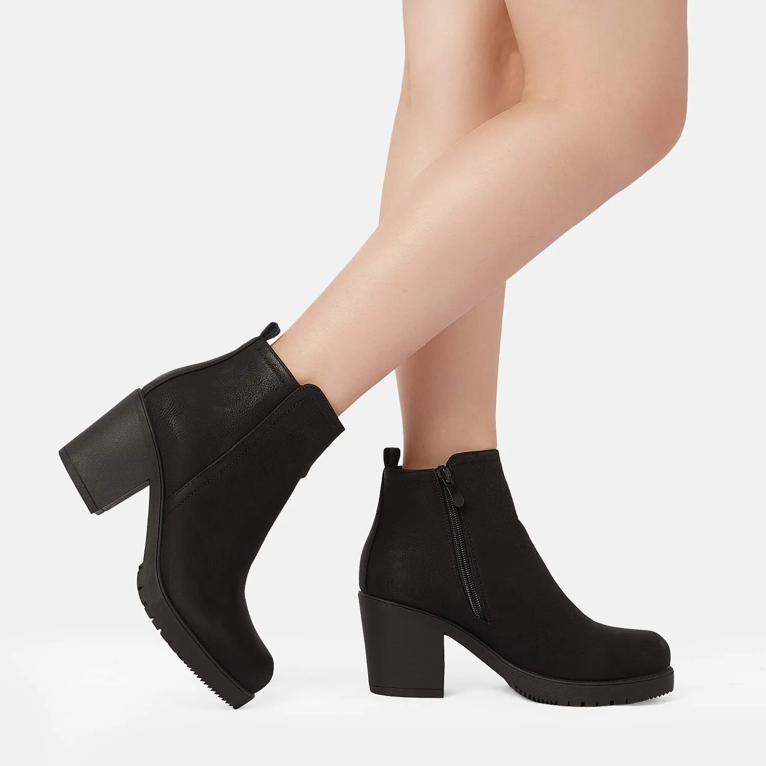 DREAM PAIRS Women's Ankle Boots Chunky Heel Platform Fall Heeled Short Booties Shoes