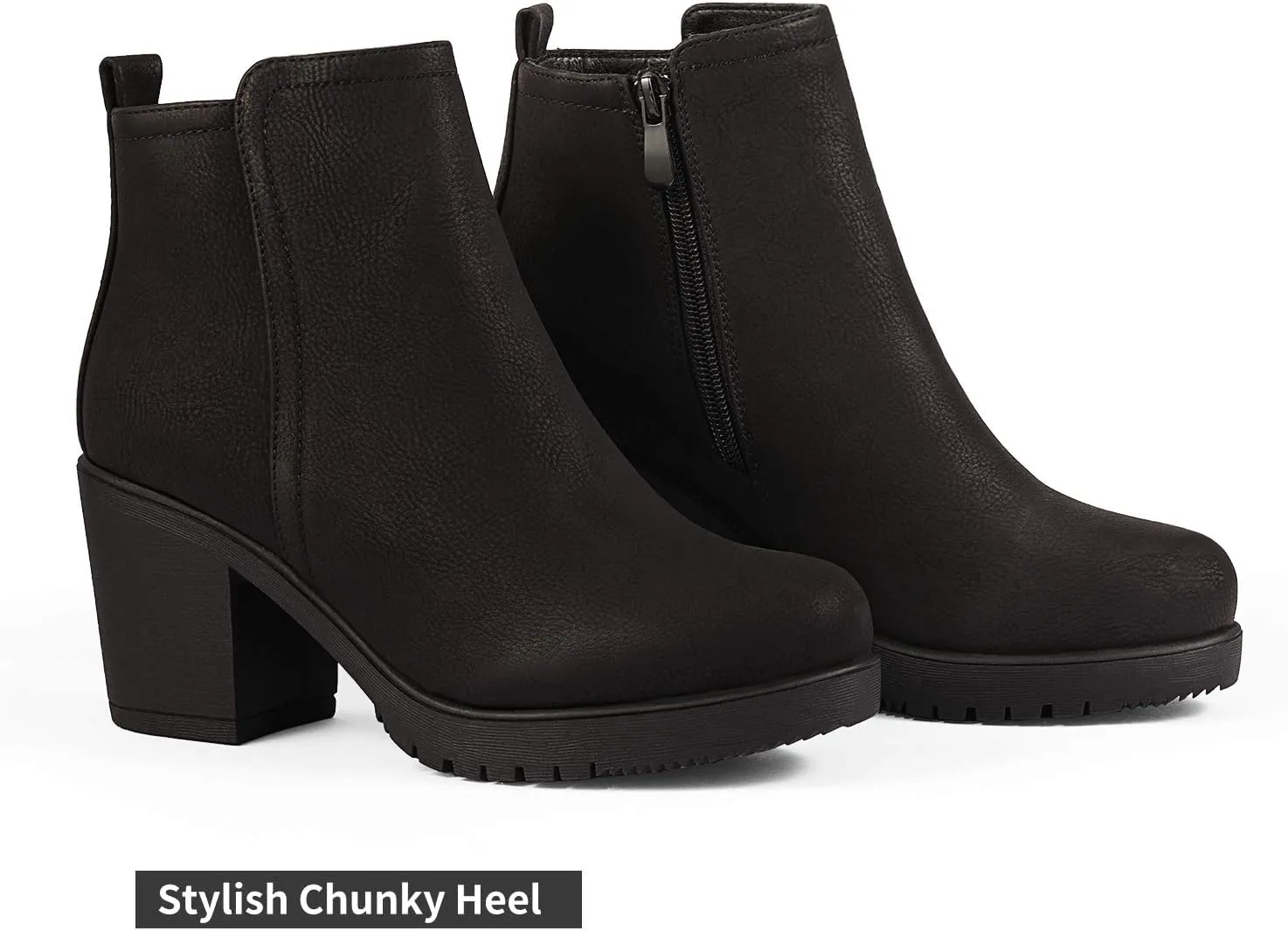 DREAM PAIRS Women's Ankle Boots Chunky Heel Platform Fall Heeled Short Booties Shoes