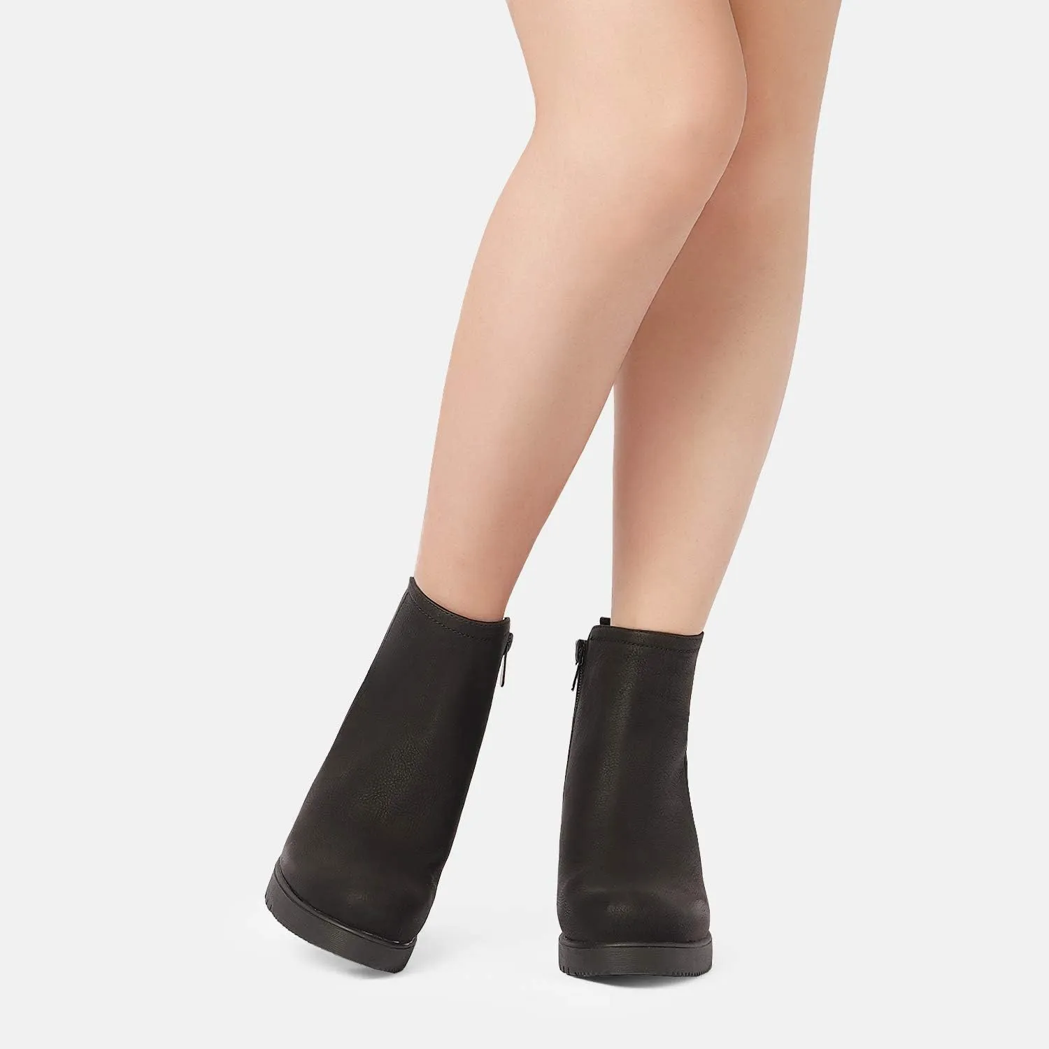 DREAM PAIRS Women's Ankle Boots Chunky Heel Platform Fall Heeled Short Booties Shoes