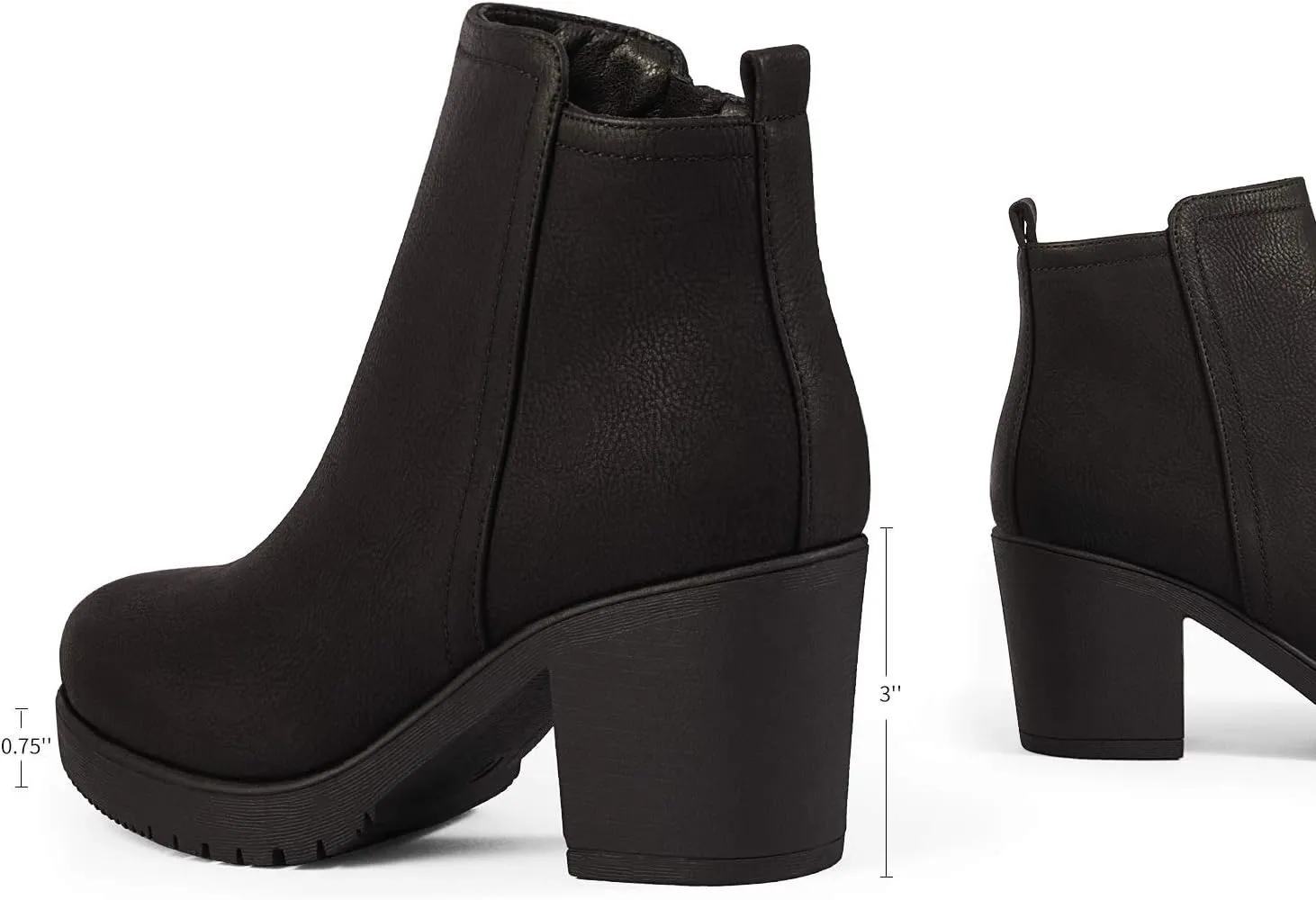 DREAM PAIRS Women's Ankle Boots Chunky Heel Platform Fall Heeled Short Booties Shoes