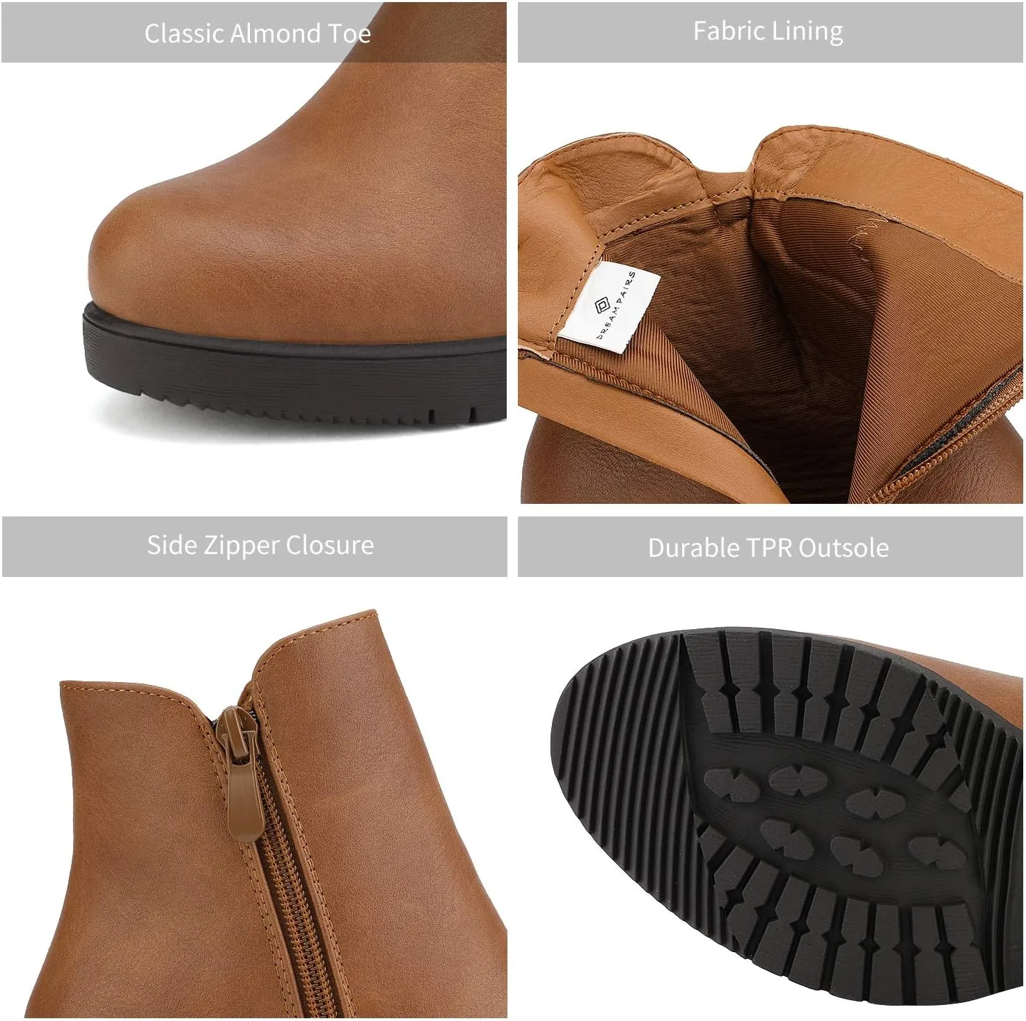 DREAM PAIRS Women's Ankle Boots Chunky Heel Platform Fall Heeled Short Booties Shoes