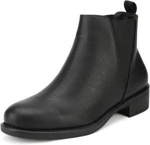 DREAM PAIRS Women's Ankle Boots Chunky Low Heel Chelsea Booties Slip On Elastic Fall Short Boots