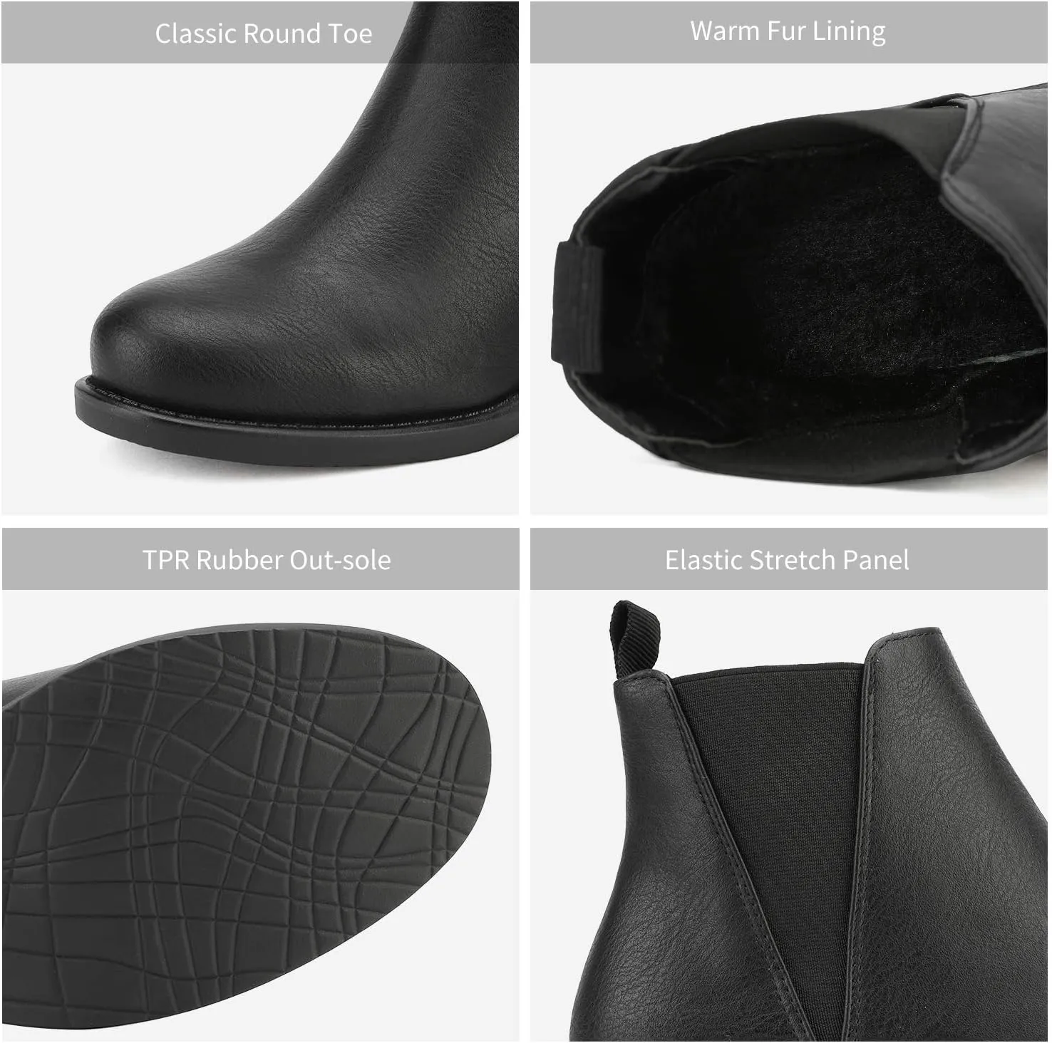 DREAM PAIRS Women's Ankle Boots Chunky Low Heel Chelsea Booties Slip On Elastic Fall Short Boots