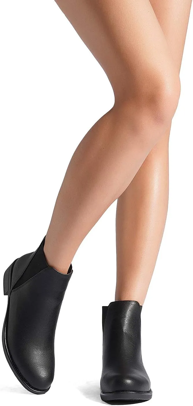 DREAM PAIRS Women's Ankle Boots Chunky Low Heel Chelsea Booties Slip On Elastic Fall Short Boots