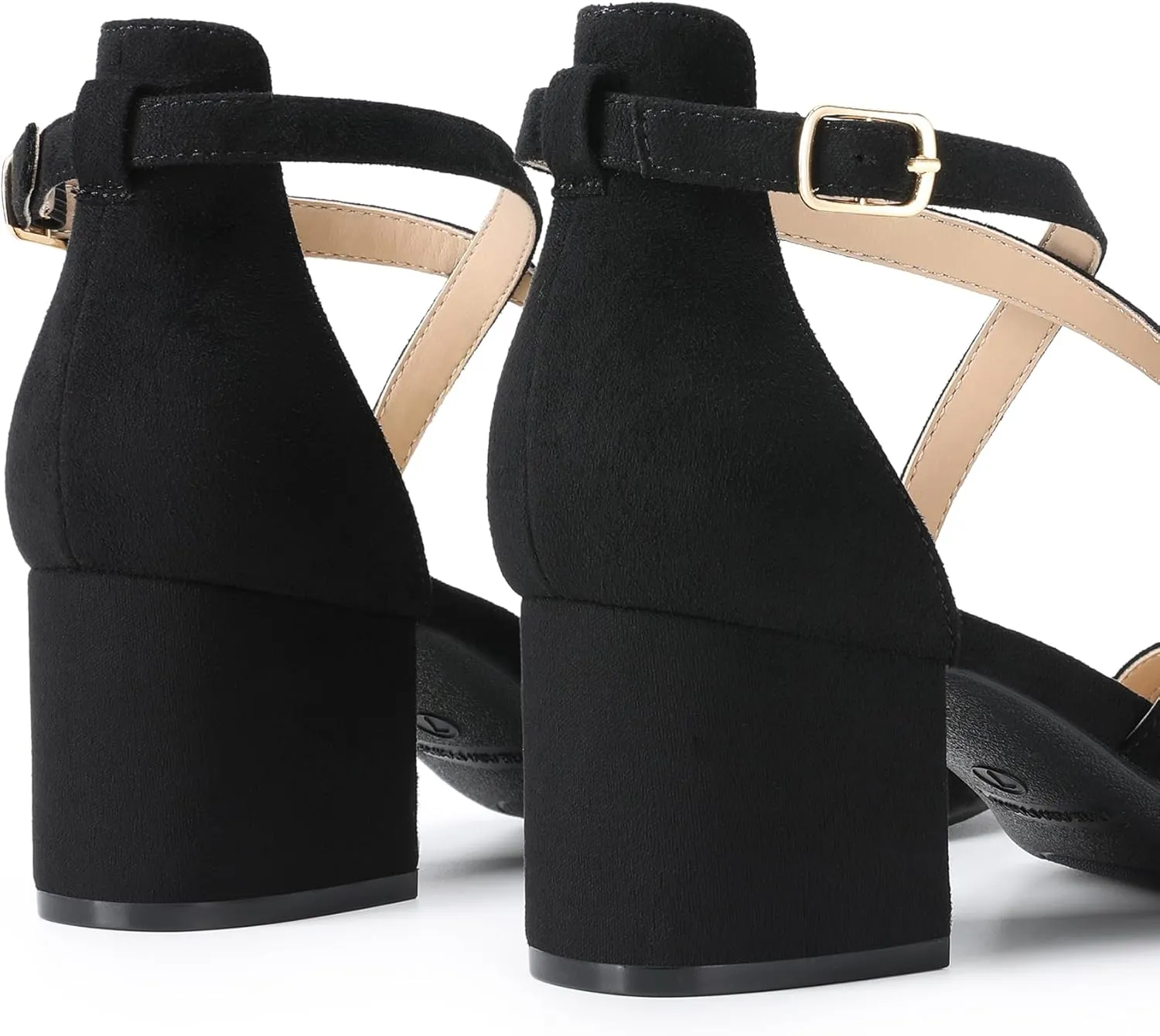 DREAM PAIRS Women's Ankle Strap Low Chunky Heels Open Toe Blocked Strappy Sandals Dress Shoes for Wedding Bridal Party