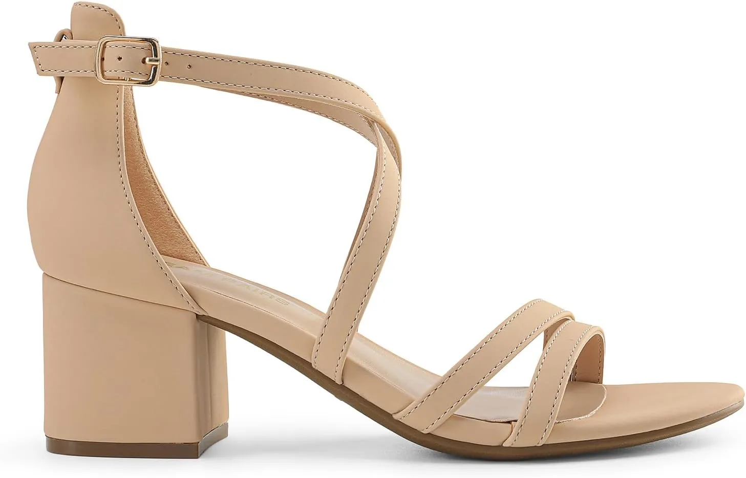 DREAM PAIRS Women's Ankle Strap Low Chunky Heels Open Toe Blocked Strappy Sandals Dress Shoes for Wedding Bridal Party