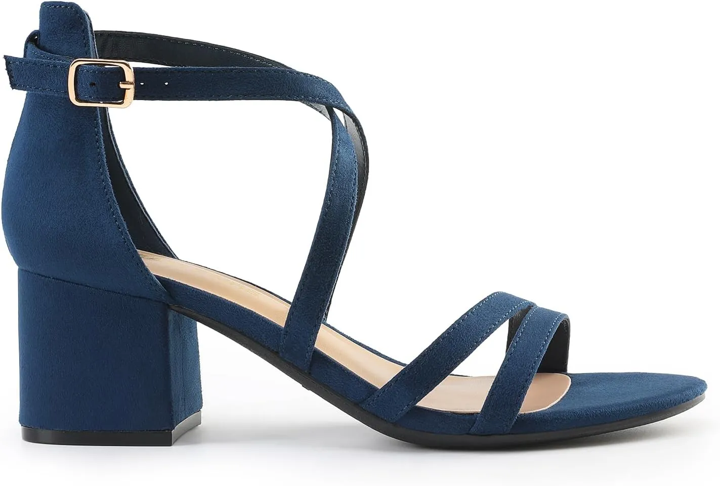 DREAM PAIRS Women's Ankle Strap Low Chunky Heels Open Toe Blocked Strappy Sandals Dress Shoes for Wedding Bridal Party