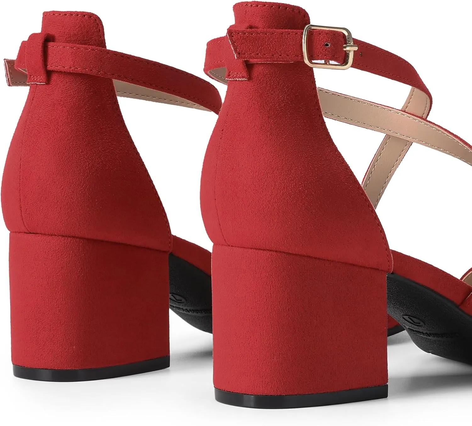 DREAM PAIRS Women's Ankle Strap Low Chunky Heels Open Toe Blocked Strappy Sandals Dress Shoes for Wedding Bridal Party